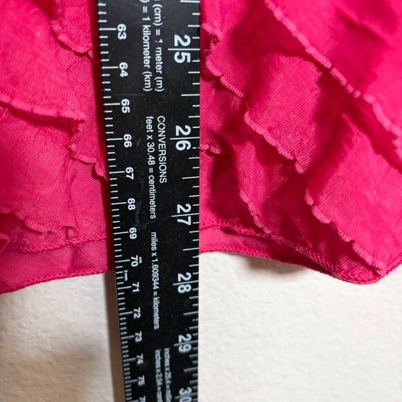 Only 9 Blouse Women's 2X Pink Ruffle Short Sleeve 3D Casual Pink Shirt - Picture 5 of 8